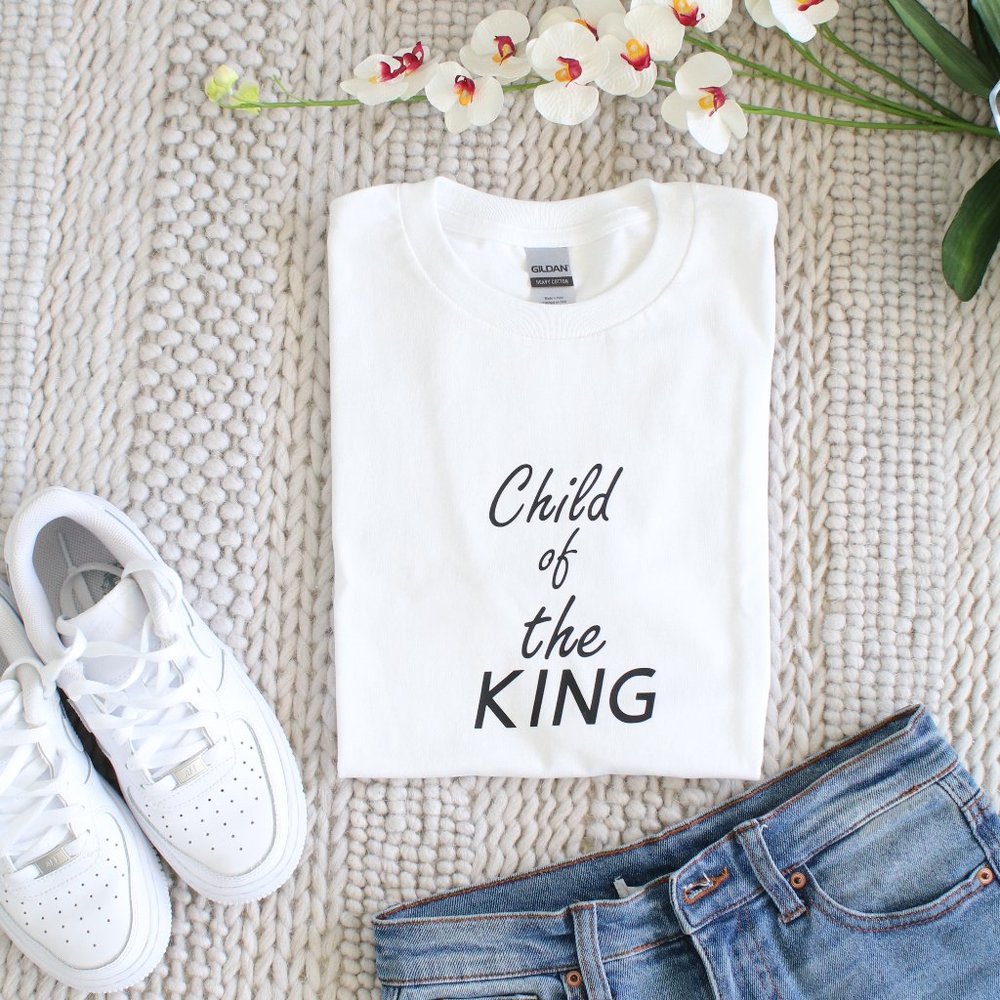 CHILD OF THE KING T-Shirt CLASSIC White Top Tshirt Logo PRINT